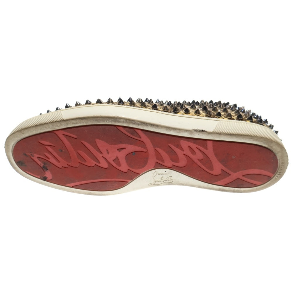 CHRISTIAN LOUBOUTIN(クリスチャンルブタン) パイソン スタッズ スリッポン ローカットスニーカー シューズ ベージュ
