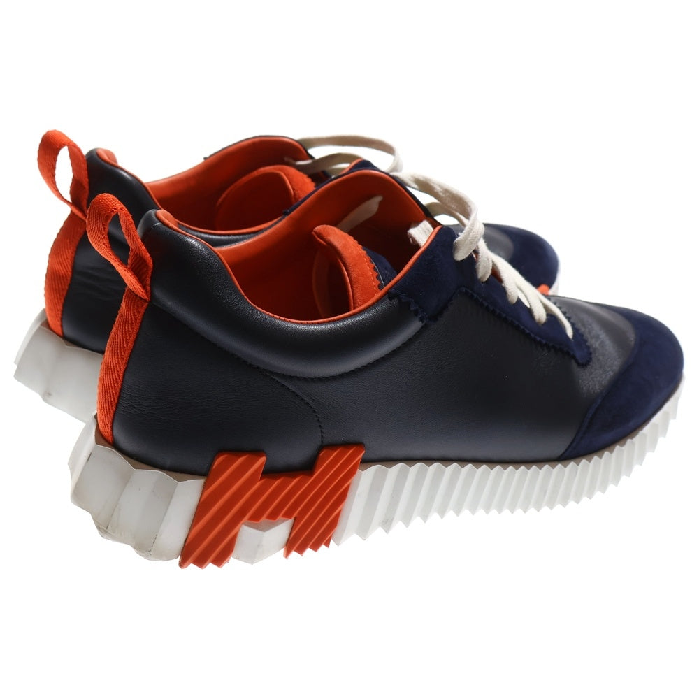 HERMES(エルメス) バウンシング レザー ローカットスニーカー シューズ ネイビー/オレンジ