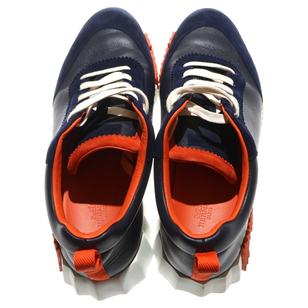 HERMES(エルメス) バウンシング レザー ローカットスニーカー シューズ ネイビー/オレンジ