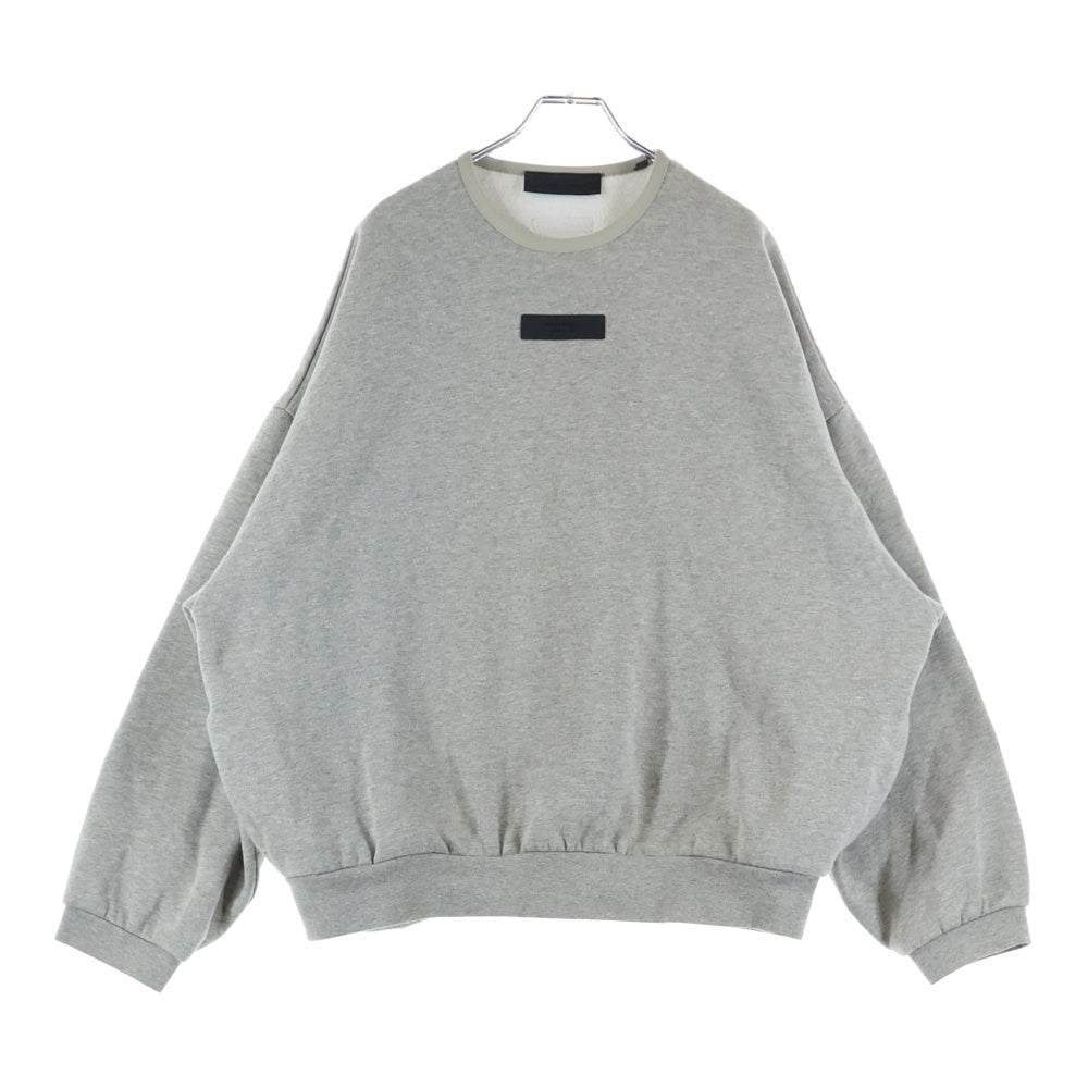 ESSENTIALS FEAR OF GOD(エッセンシャル フィアオブゴッド) SWEATSHIRT ラバーロゴ クルーネックスウェットトレーナー グレー