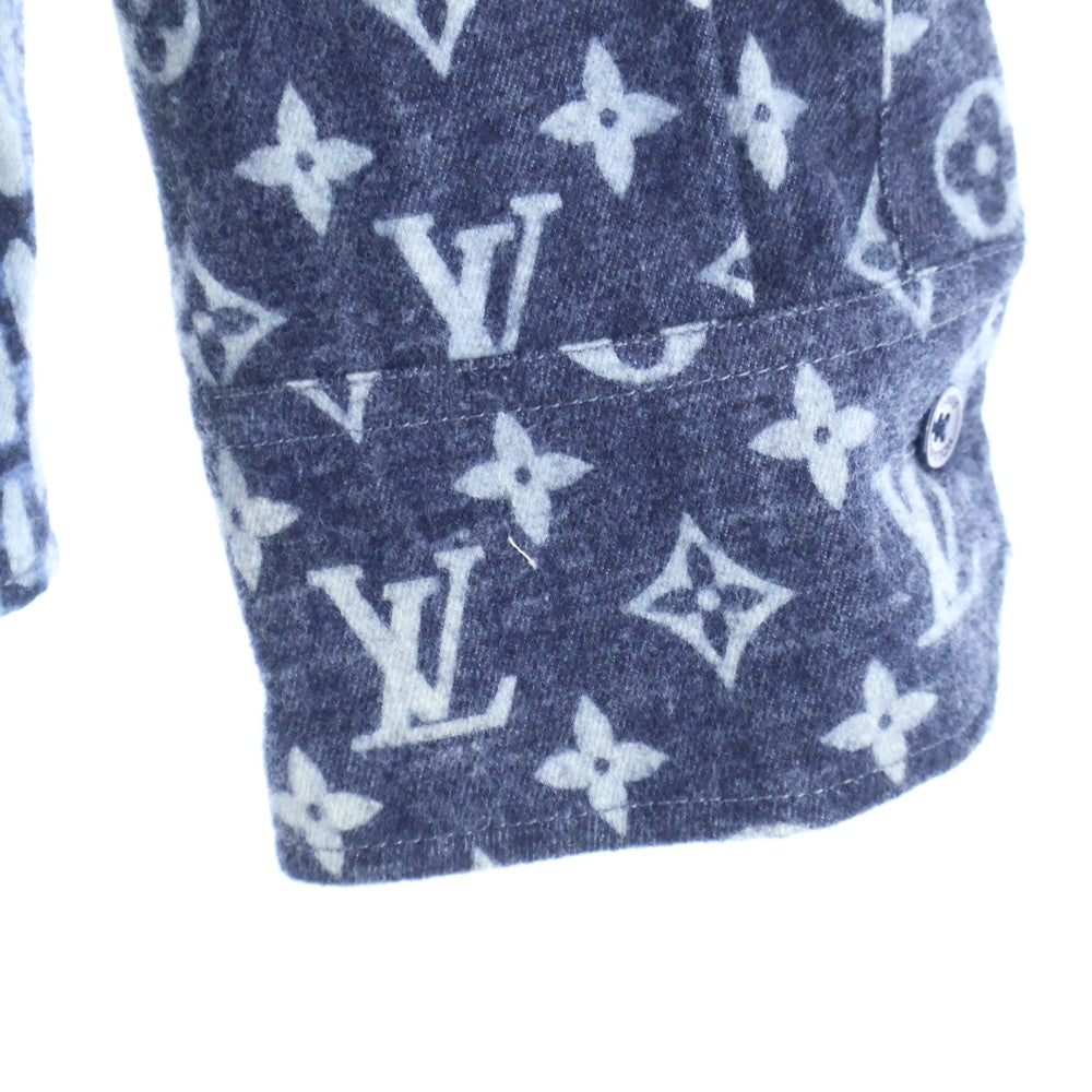 LOUIS VUITTON(ルイヴィトン) 20AW ×NIGO モノグラム ウェーブジャイアント ダミエ フランネル 長袖シャツ ネイビー RM202M VJI HJS02W