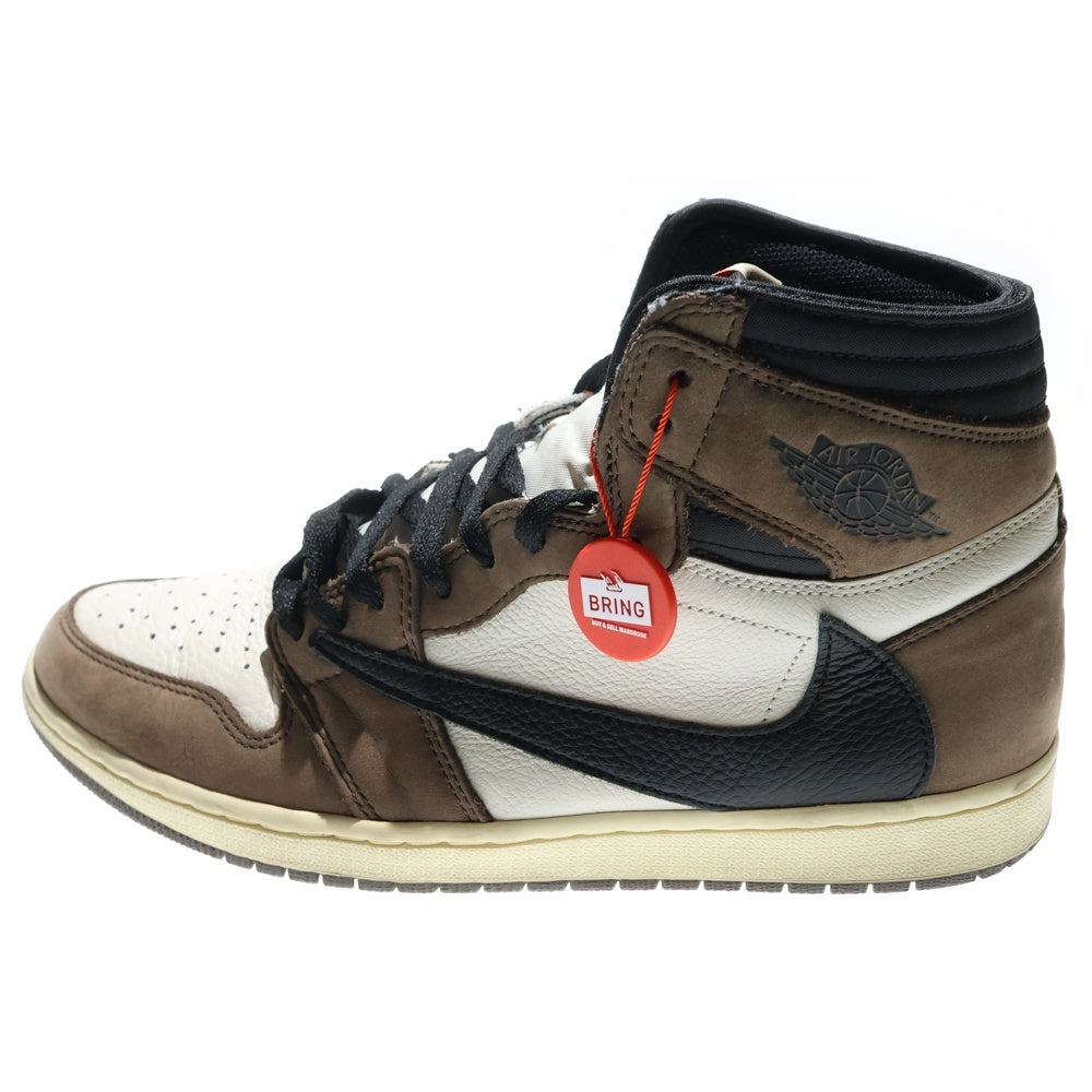 NIKE(ナイキ) ×TRAVIS SCOTT AIR JORDAN 1 RETRO HIGH OG TS SP CD4487-100 トラヴィススコット エアジョーダン1 ハイカットスニーカー ブラウン/ホワイト US11/29cm