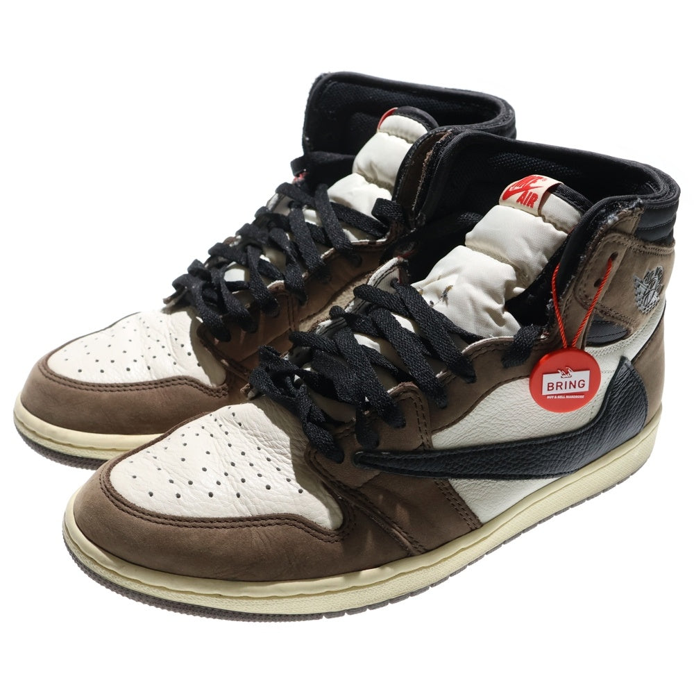 NIKE(ナイキ) ×TRAVIS SCOTT AIR JORDAN 1 RETRO HIGH OG TS SP CD4487-100 トラヴィススコット エアジョーダン1 ハイカットスニーカー ブラウン/ホワイト US11/29cm
