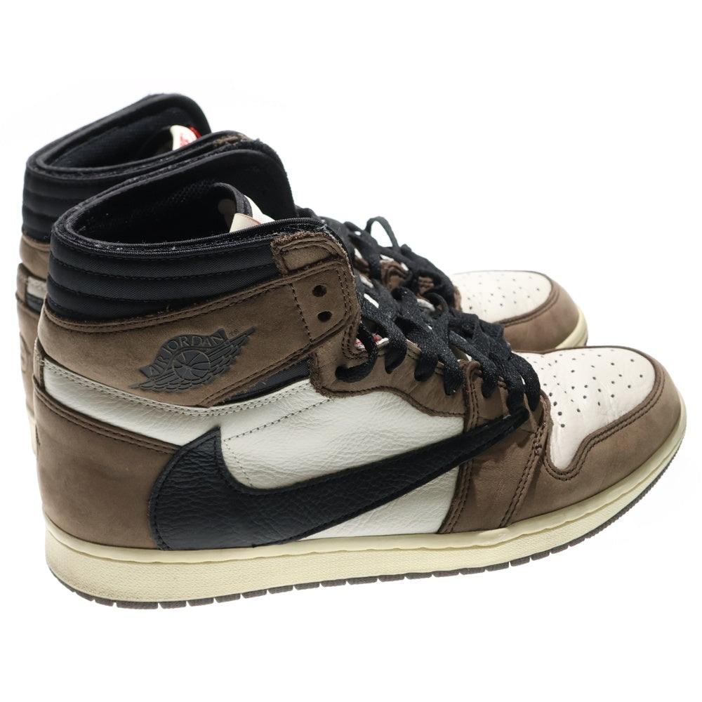 NIKE(ナイキ) ×TRAVIS SCOTT AIR JORDAN 1 RETRO HIGH OG TS SP CD4487-100 トラヴィススコット エアジョーダン1 ハイカットスニーカー ブラウン/ホワイト US11/29cm