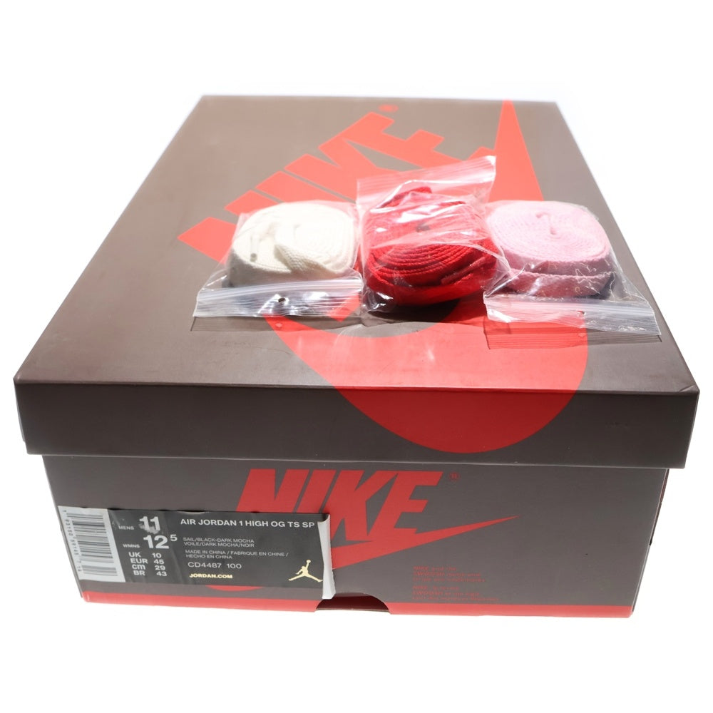 NIKE(ナイキ) ×TRAVIS SCOTT AIR JORDAN 1 RETRO HIGH OG TS SP CD4487-100 トラヴィススコット エアジョーダン1 ハイカットスニーカー ブラウン/ホワイト US11/29cm