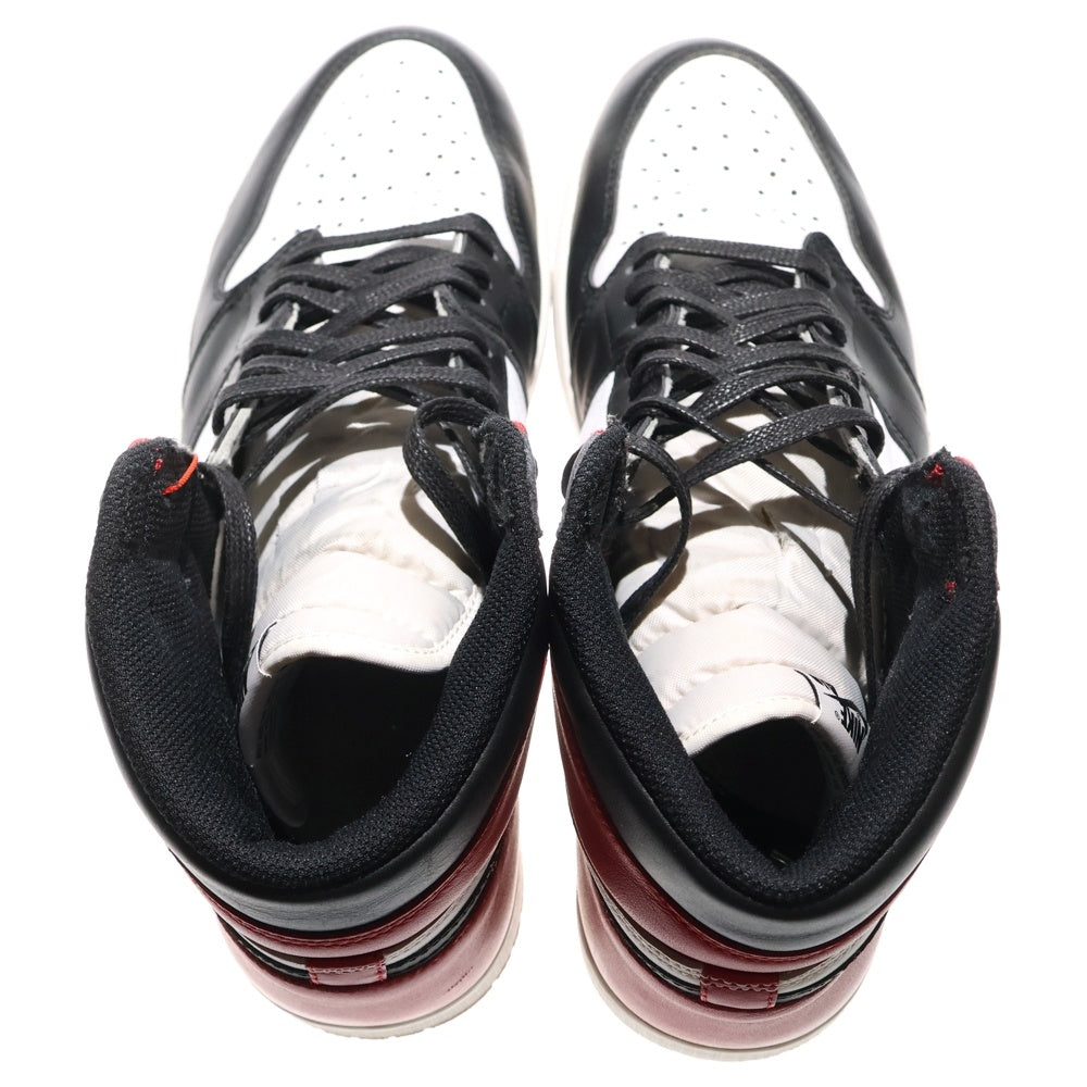NIKE(ナイキ) AIR JORDAN1 RETRO HIGH OG BLACK TOE 555088-125 エアジョーダン1 ハイカットスニーカー つま黒 ブラック/レッド US12/30cm ※紐社外品