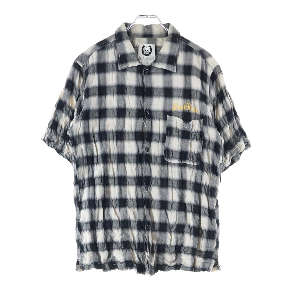 Let it Ride(レットイットライド) チェック柄 半袖シャツ ブラック