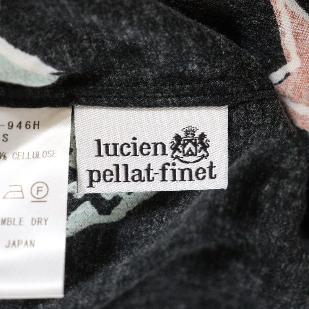 lucien pellat-finet(ルシアンペラフィネ) スカル/デザインプリント ハワイアン 半袖シャツ ブラック YMP-946H