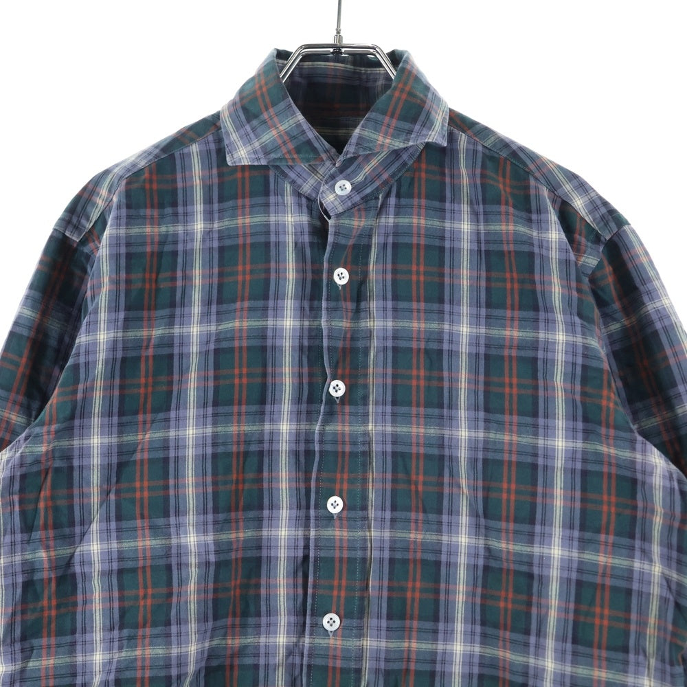 LARDINI(ラルディーニ) IMCIRO チェック柄 ドレス長袖シャツ ダークグレー