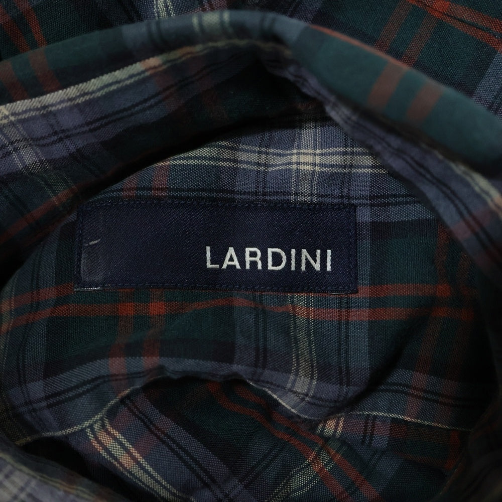 LARDINI(ラルディーニ) IMCIRO チェック柄 ドレス長袖シャツ ダークグレー