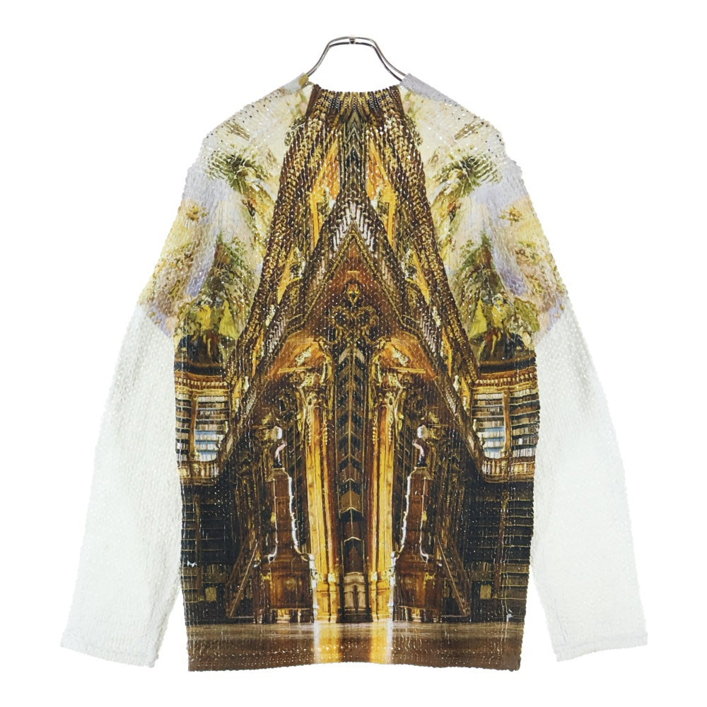 COMME des GARCONS HOMME PLUS(コムデギャルソンオムプリュス) 24SS グラフィックデザインニットセーター PM-N001 ホワイト