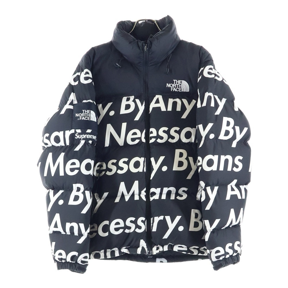 SUPREME(シュプリーム) 15AW×THE NORTH FACE BY ANY MEANS NUPTSE JACKET ザノースフェイス エニーミーンズ 文字 ヌプシダウンジャケット ブラック ND51551I