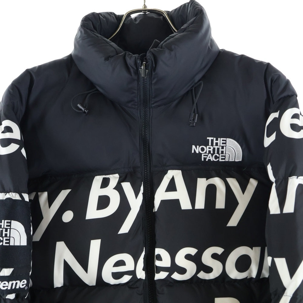 SUPREME(シュプリーム) 15AW×THE NORTH FACE BY ANY MEANS NUPTSE JACKET ザノースフェイス エニーミーンズ 文字 ヌプシダウンジャケット ブラック ND51551I