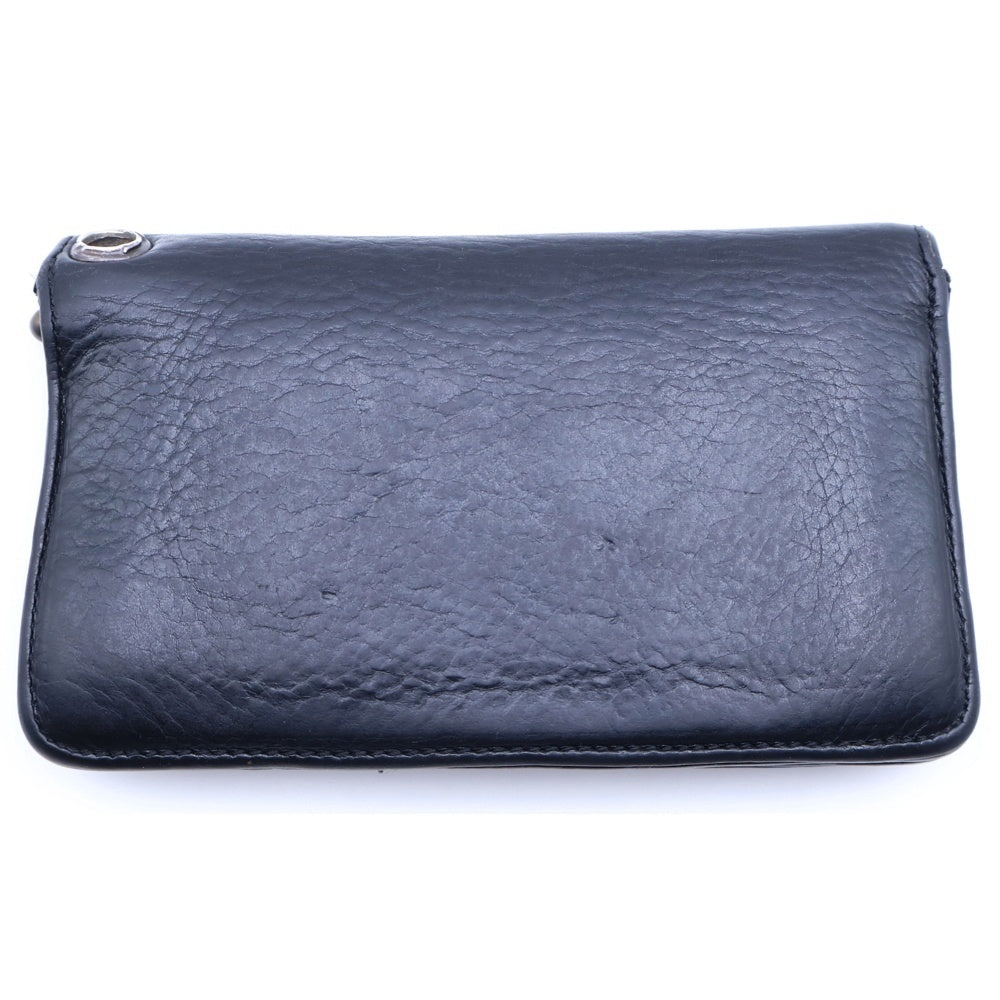 CHROME HEARTS(クロムハーツ) 1ZIP CROSS PATCH 1ジップ クロスパッチ クロスボタン レザーウォレット 財布 ブラック