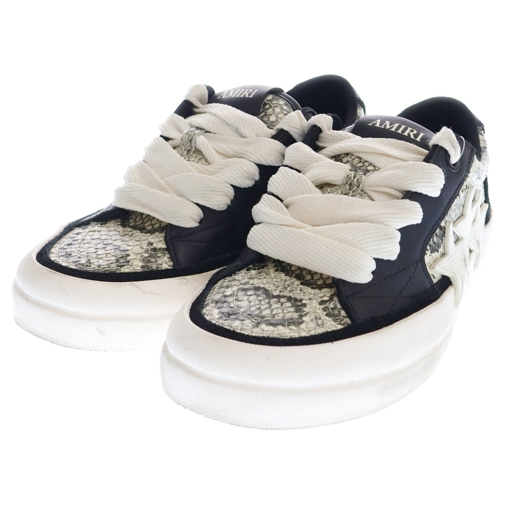 AMIRI(アミリ) Sunset Skate Sneaker スターパッチ スネーク ローカットスニーカー ブラック/ホワイト US8/26cm