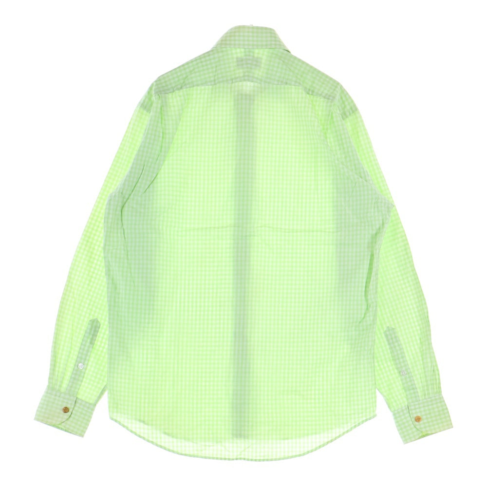 HERMES(エルメス) チェック柄 長袖シャツ カッターシャツ グリーン