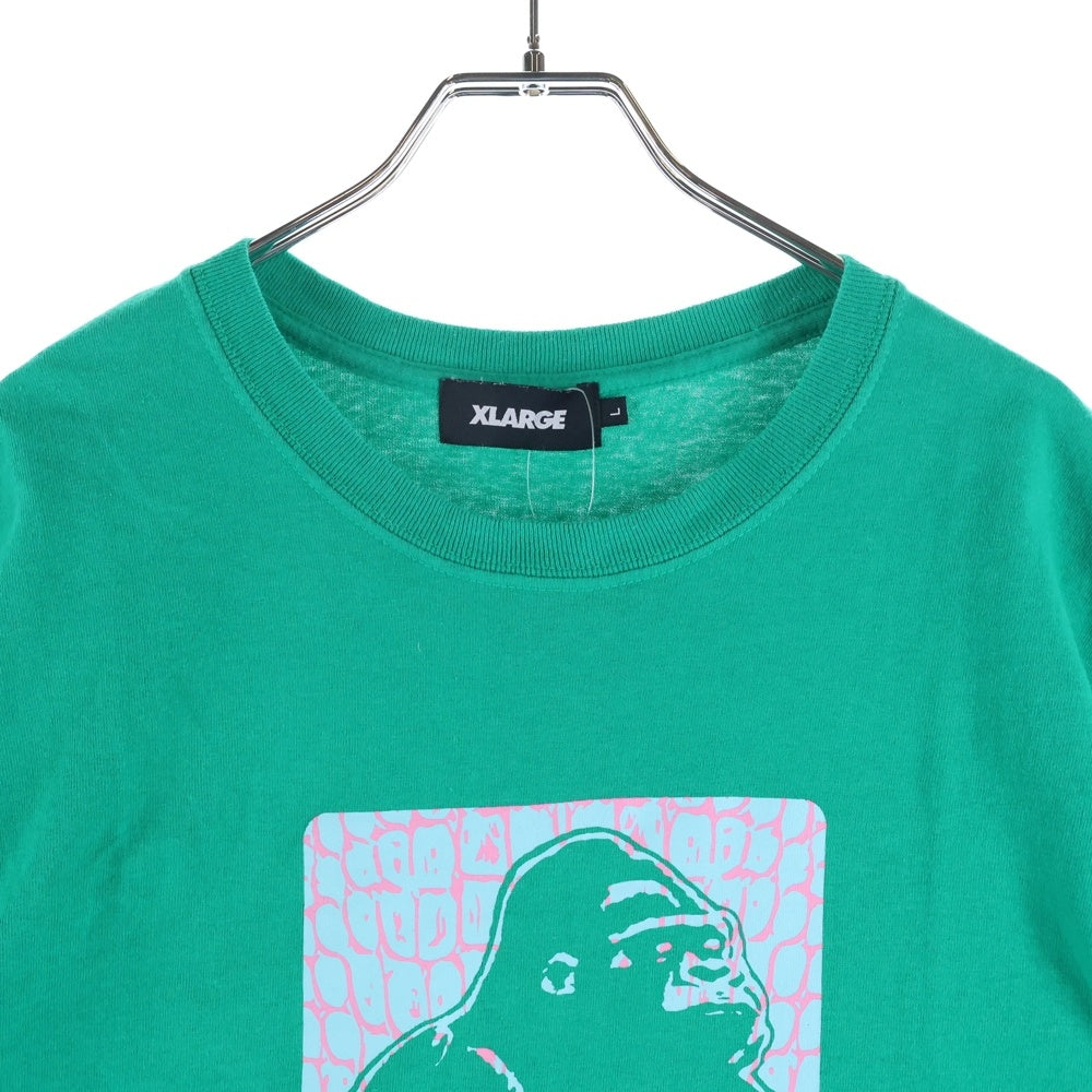 X-LARGE(エクストララージ) クロコダイルロゴプリント 半袖Tシャツ カットソー グリーン 101208011010