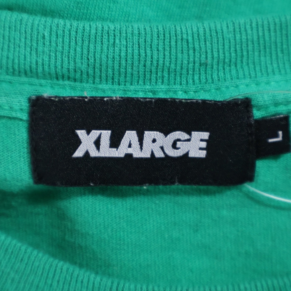 X-LARGE(エクストララージ) クロコダイルロゴプリント 半袖Tシャツ カットソー グリーン 101208011010