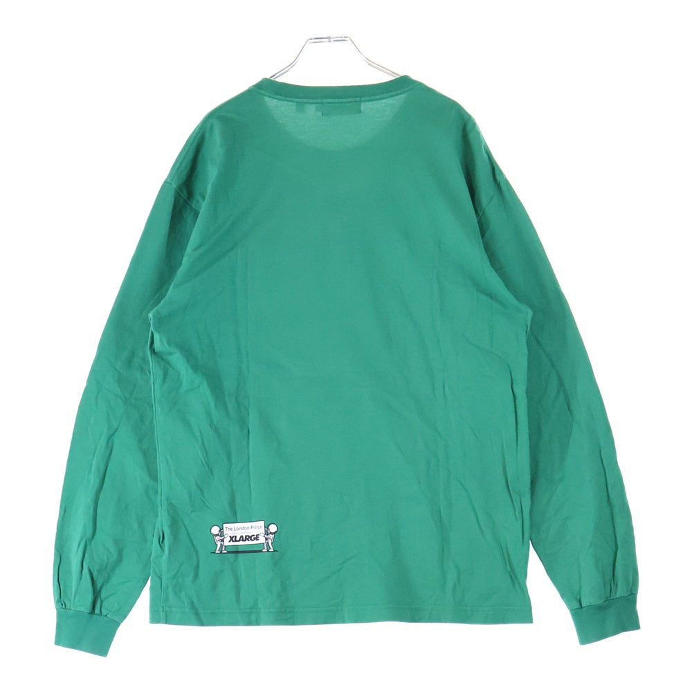 X-LARGE(エクストララージ) フロントプリント 長袖Tシャツ カットソー グリーン 101203011064