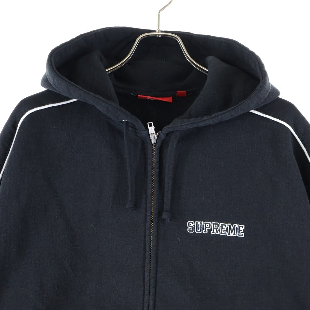 SUPREME(シュプリーム) 24AW State Zip Up Hooded Sweatshirt ステート ジップアップフーディー スウェットシャツ パーカー ブラック