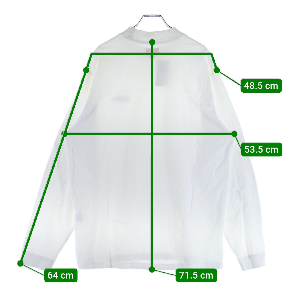 SUPREME(シュプリーム) 22AW Mock Neck L/S Top モックネック ワンポイントロゴ 刺繍 長袖Tシャツ カットソー ホワイト