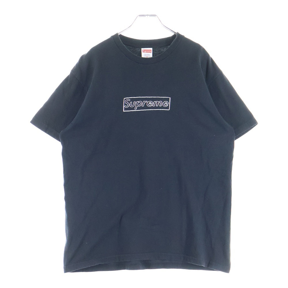 SUPREME(シュプリーム) 21SS×KAWS Chalk Logo Tee カウズ チョーク ボックスロゴ クルーネック 半袖Tシャツ カットソー ブラック
