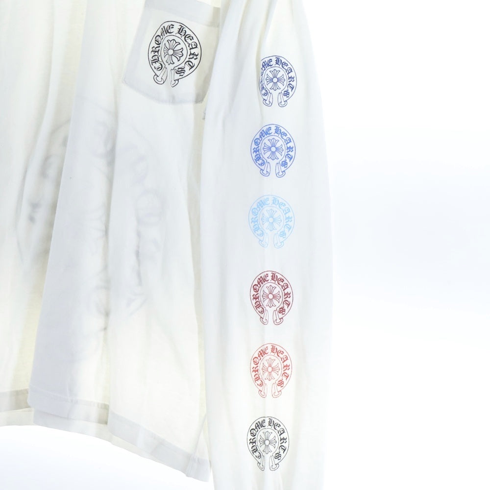 CHROME HEARTS(クロムハーツ) Multi Color Horseshoe L/S Tee マルチカラー ホースシュー プリント ロングスリーブ Tシャツ 長袖カットソー ホワイト