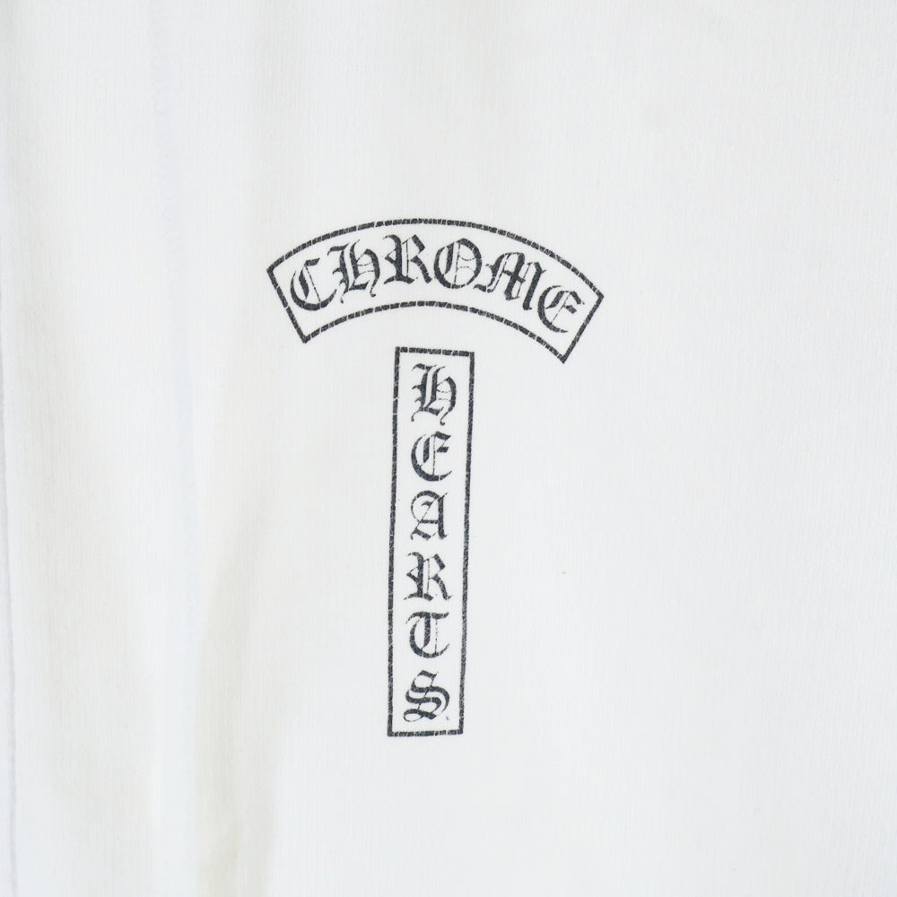 CHROME HEARTS(クロムハーツ) SWTSHRT HD ZIP アーチロゴバックプリント ジップアップスウェットパーカー ホワイト