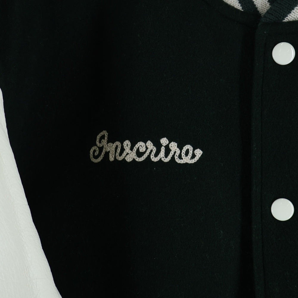 NO BRAND(ノーブランド) 22AW 【INSCRIRE】 VAN Stadium Jumper スタジアムジャケット スタジャン アワードジャケット ブラック/ホワイト 122AW-BZ49