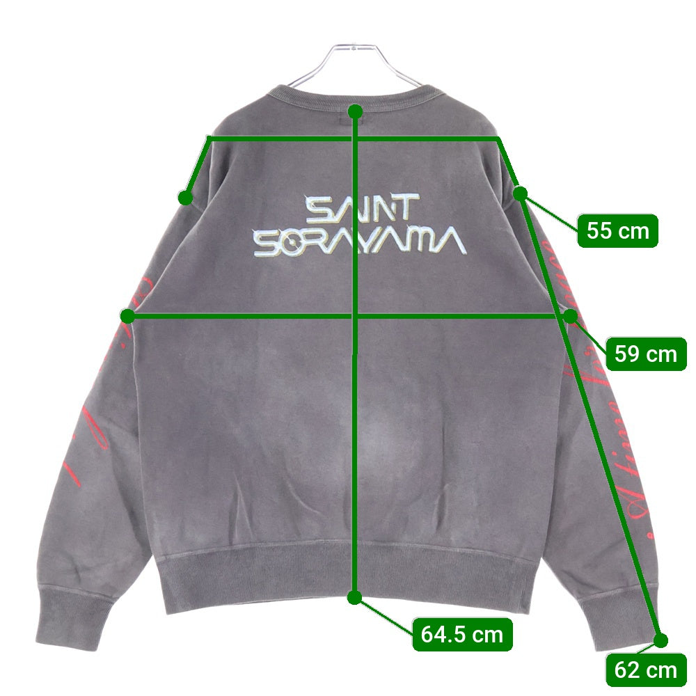 SAINT MICHAEL(セントマイケル) 22SS ×空山基 SWEAT SHIRT / SORAYAMA セクシーロボットプリントクルーネックスウェット ブラック SM-S22-0000-074