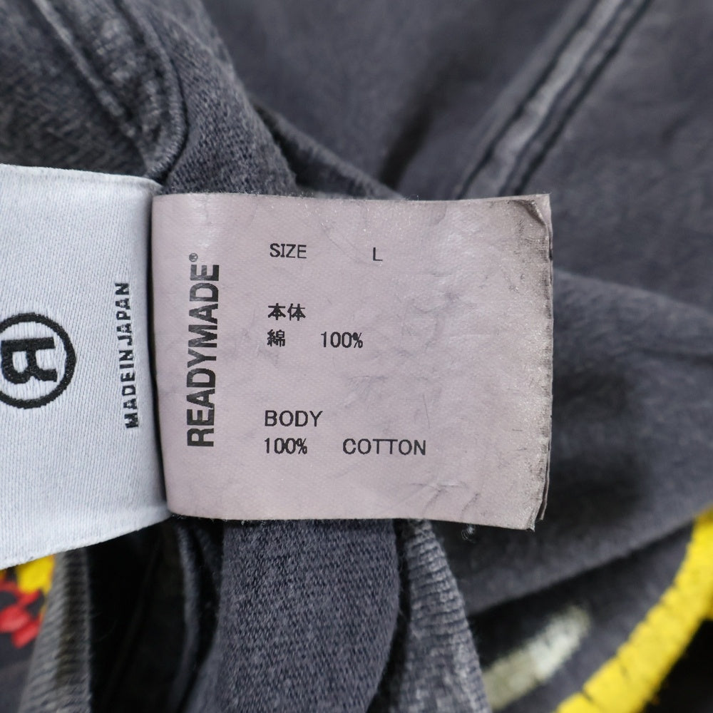 READY MADE(レディメイド) SMILE TEE スマイルプリント コットンクルーネック半袖Tシャツ ブラック RE-CO-BK-00-00-279