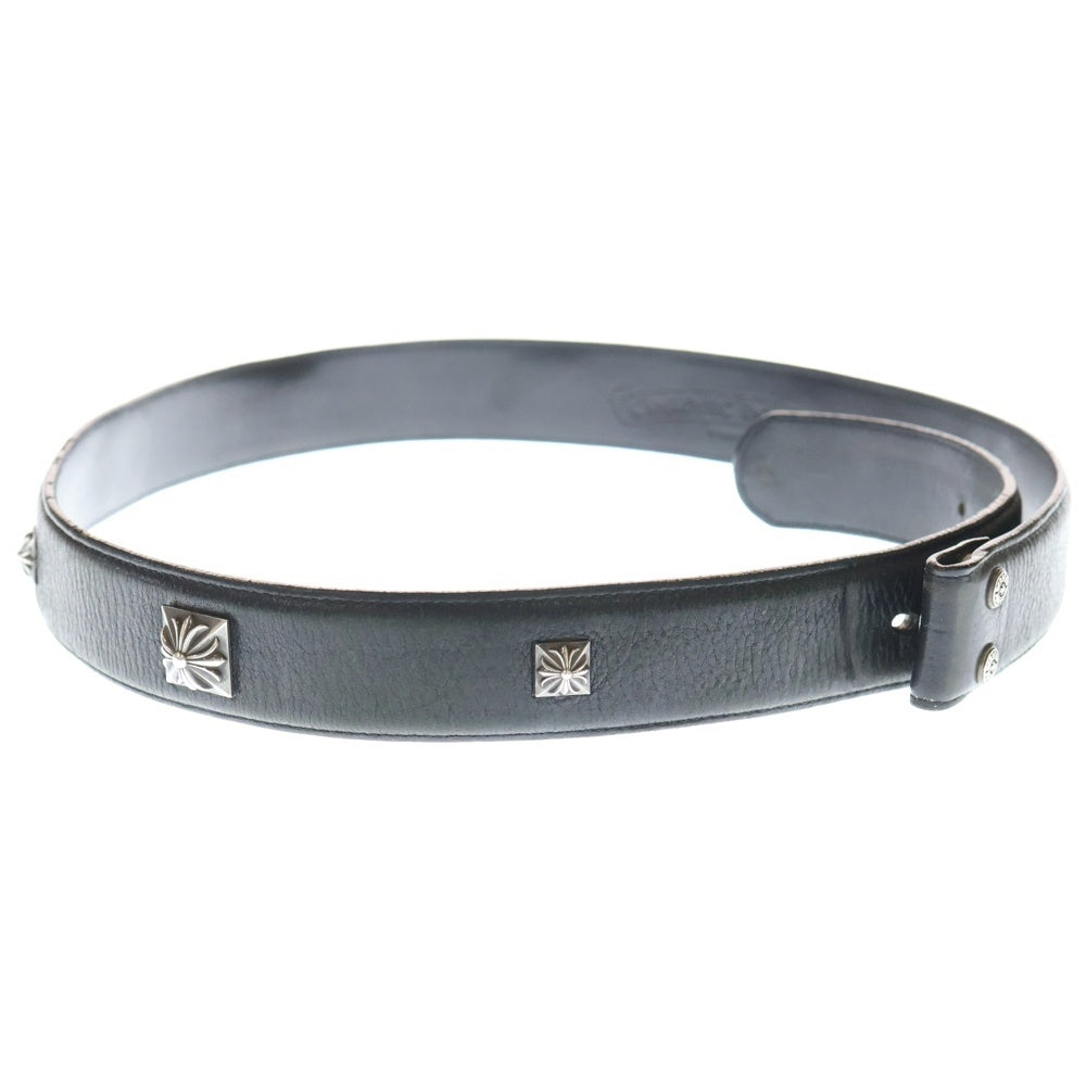 CHROME HEARTS(クロムハーツ) STRAP PYRAMID ゼロピラミッドスタッズ レザーベルト ブラック/シルバー