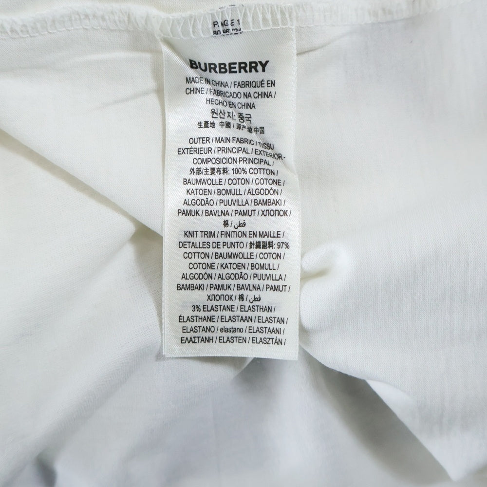 BURBERRY(バーバリー) フロントラバーロゴ 半袖Tシャツ カットソー ホワイト 8056724