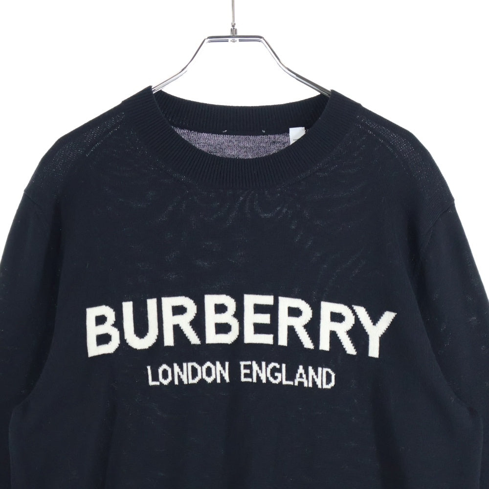 BURBERRY(バーバリー) フロントロゴ リブニットセーター ブラック 8054896