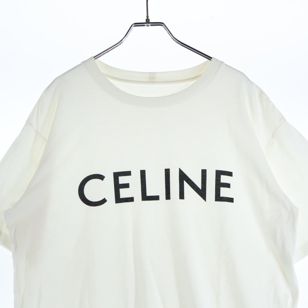 CELINE(セリーヌ) 22AW ルーズフィットロゴプリント半袖Tシャツ カットソー ホワイト 2X681671Q