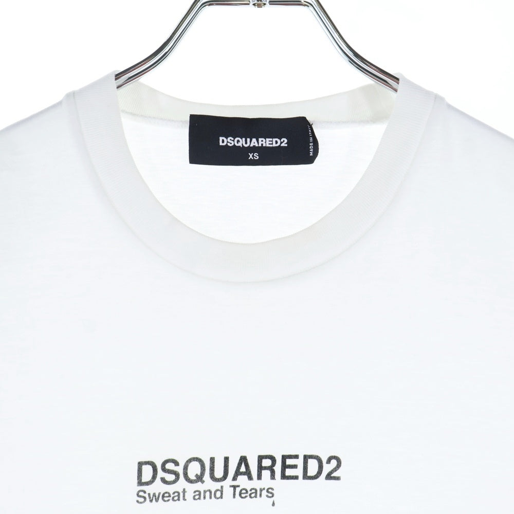 DSQUARED2(ディースクエアード) 23AW Mini Logo Cool フロントロゴ半袖Tシャツ カットソー ホワイト S74GD0946