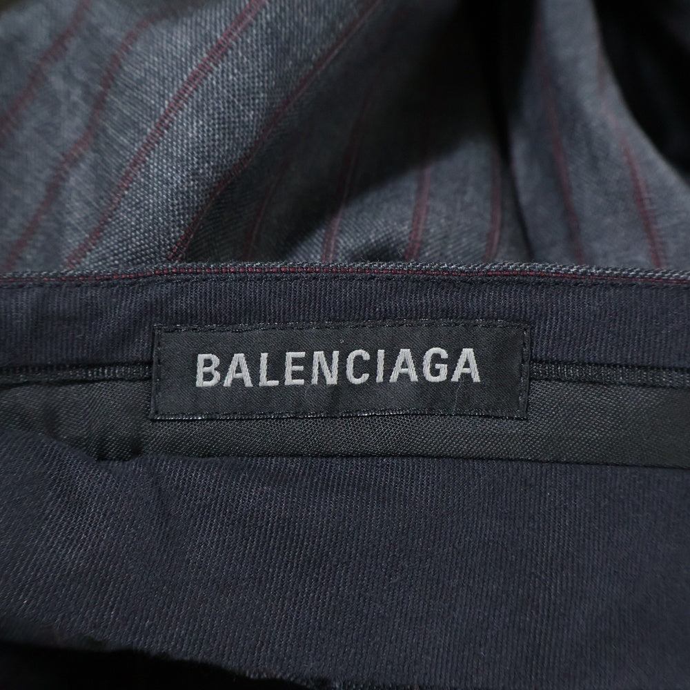BALENCIAGA(バレンシアガ) 23AW Striped Virgin Wool Skirt ストライプドバージンウールスカート グレー レディース 768732 TPT05