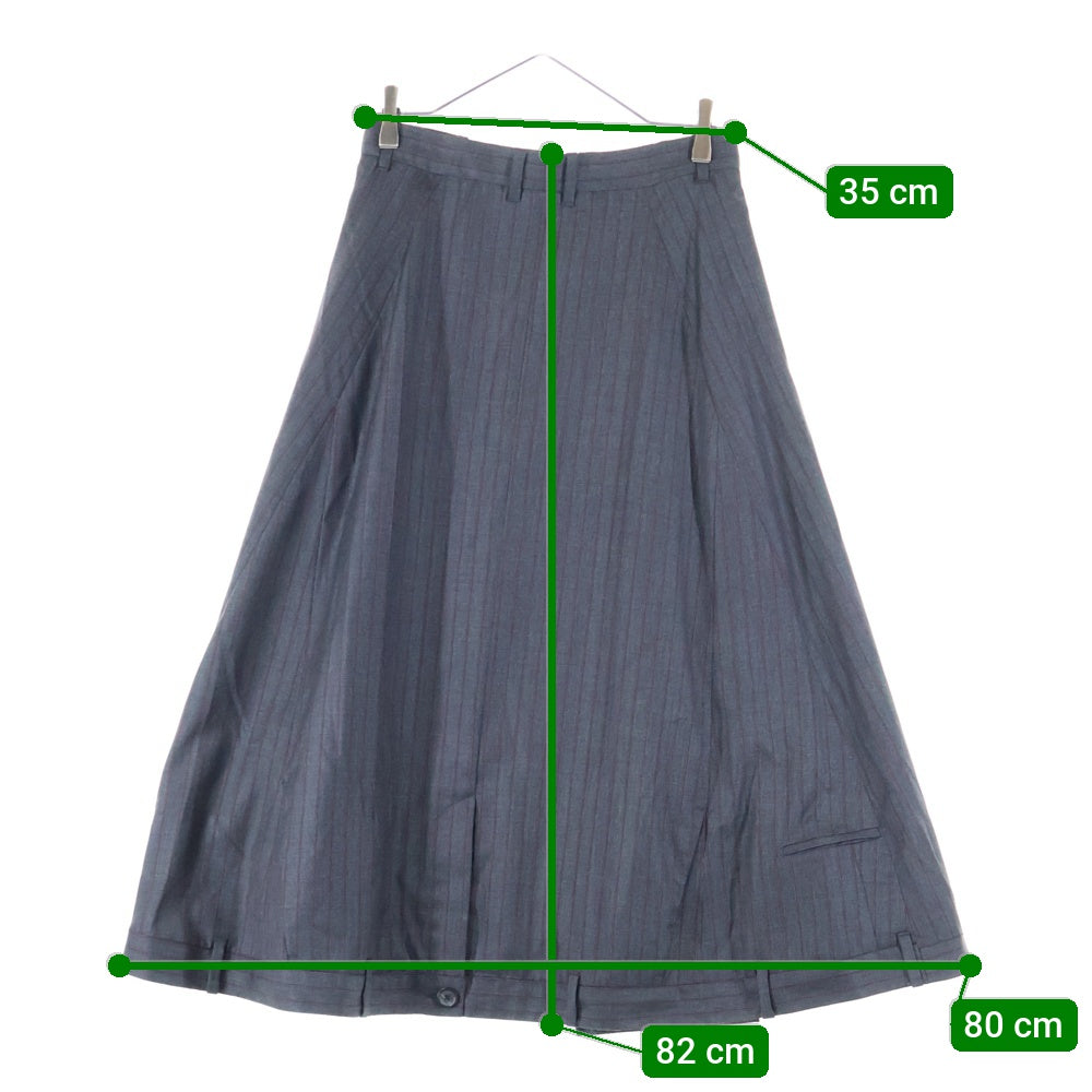 BALENCIAGA(バレンシアガ) 23AW Striped Virgin Wool Skirt ストライプドバージンウールスカート グレー レディース 768732 TPT05