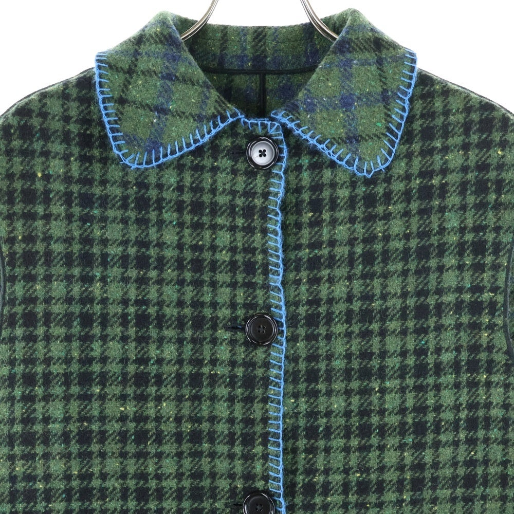 MARNI(マルニ) 22AW チェックノースリーブウールコート ロングコート グリーン レディース GLMA0050BM