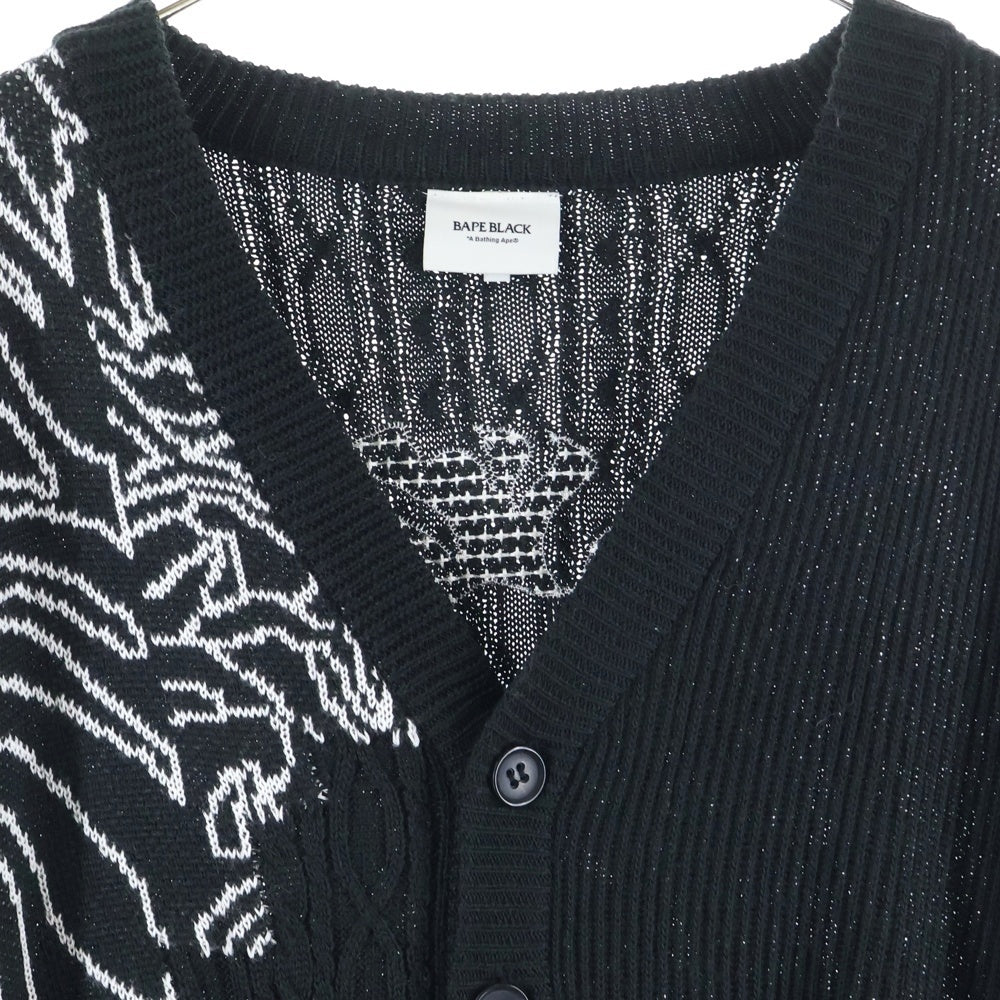 A BATHING APE(アベイシングエイプ) BAPE Black Logo Cardigan ベイプブラック ロゴカーディガン ニット ブラック BBKCDM120002M