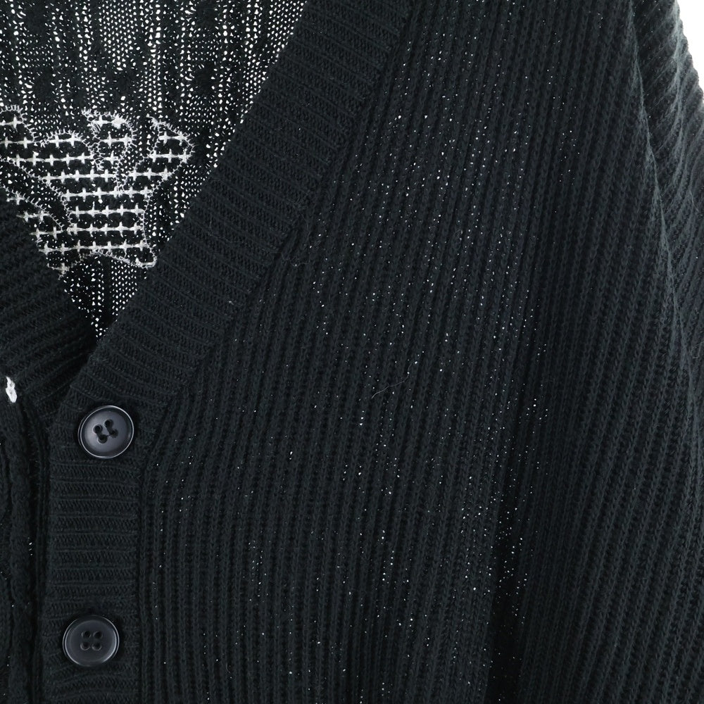 A BATHING APE(アベイシングエイプ) BAPE Black Logo Cardigan ベイプブラック ロゴカーディガン ニット ブラック BBKCDM120002M