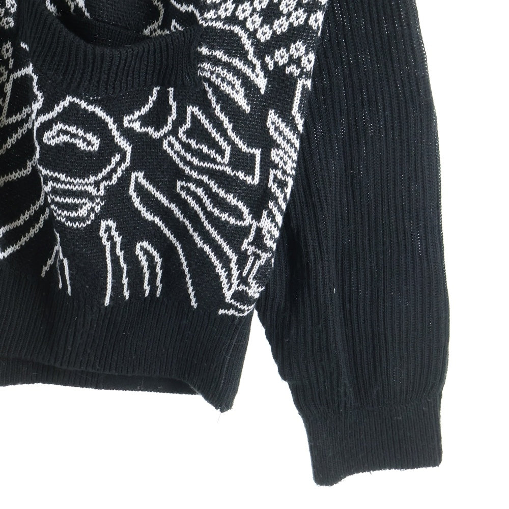 A BATHING APE(アベイシングエイプ) BAPE Black Logo Cardigan ベイプブラック ロゴカーディガン ニット ブラック BBKCDM120002M