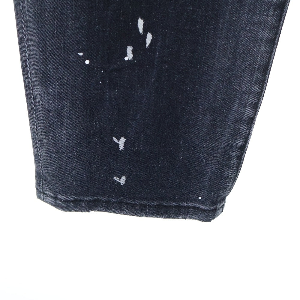 DSQUARED2(ディースクエアード) SKATER JEAN USED ダメージ加工 ペイント加工 スケーター ジーンズ デニム パンツ ブラック S74LB0997 S30503