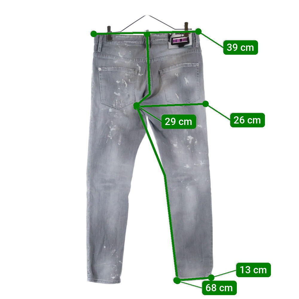 DSQUARED2(ディースクエアード) SKATER JEAN USED ダメージ加工 スケーター ジーンズ デニム パンツ グレー S71LB1053 S300260