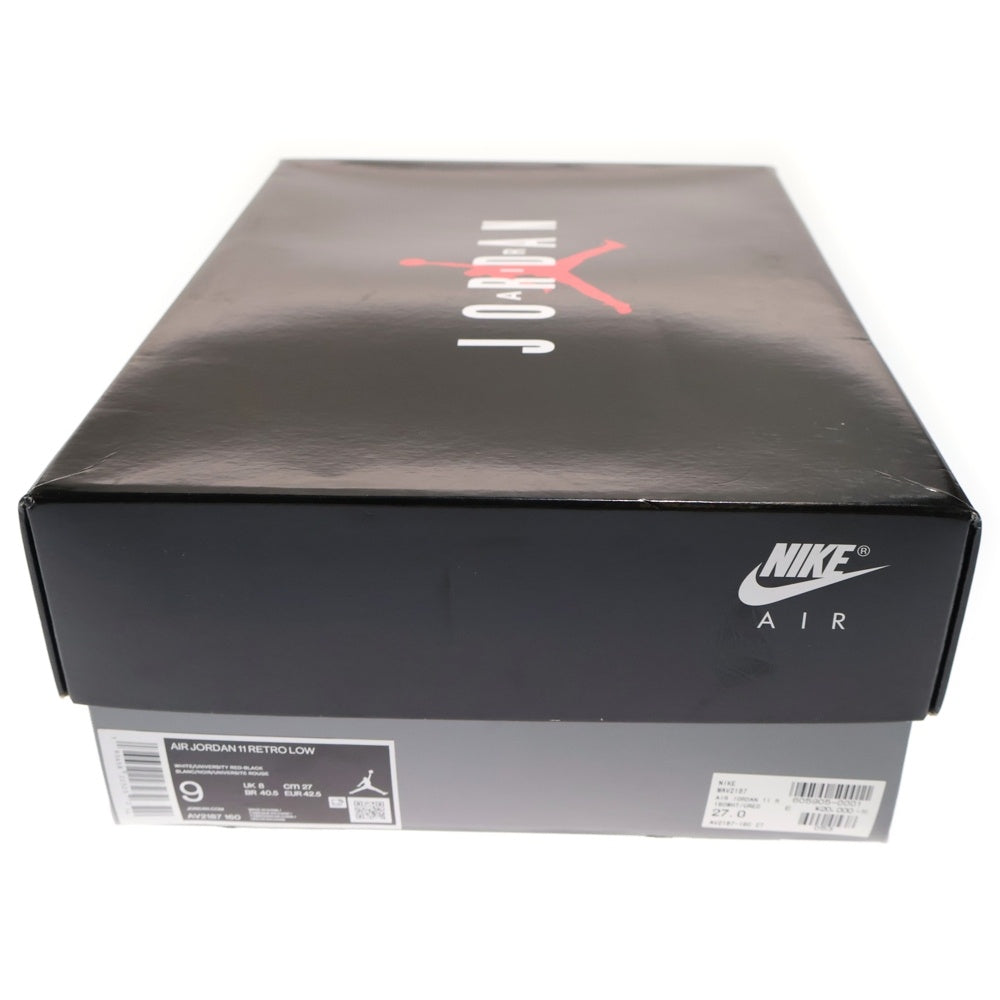 NIKE(ナイキ) AIR JORDAN 11 RETRO LOW CONCORD BRED AV2187-160 エアジョーダン11 コンコルドブレッド ローカットスニーカー ホワイト/ブラック/レッド US9/27cm