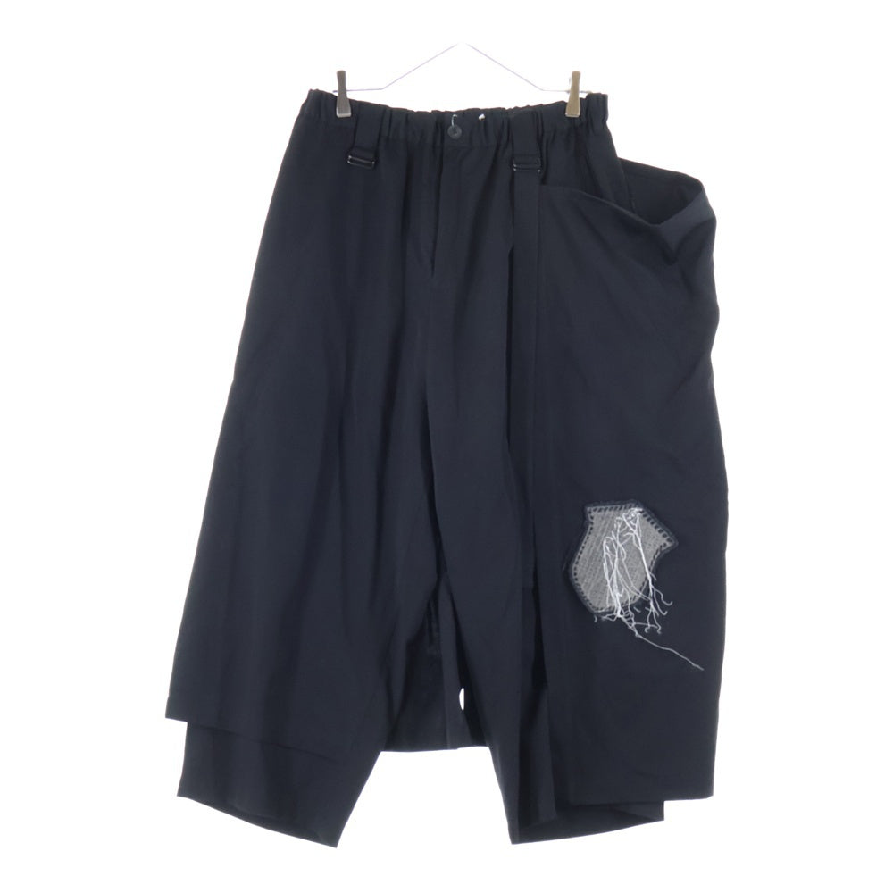 Yohji Yamamoto(ヨウジヤマモト) 20AW 二重ラップP シワギャバジン ダブル ラップパンツ トラウザー ブラック HR-P39-100