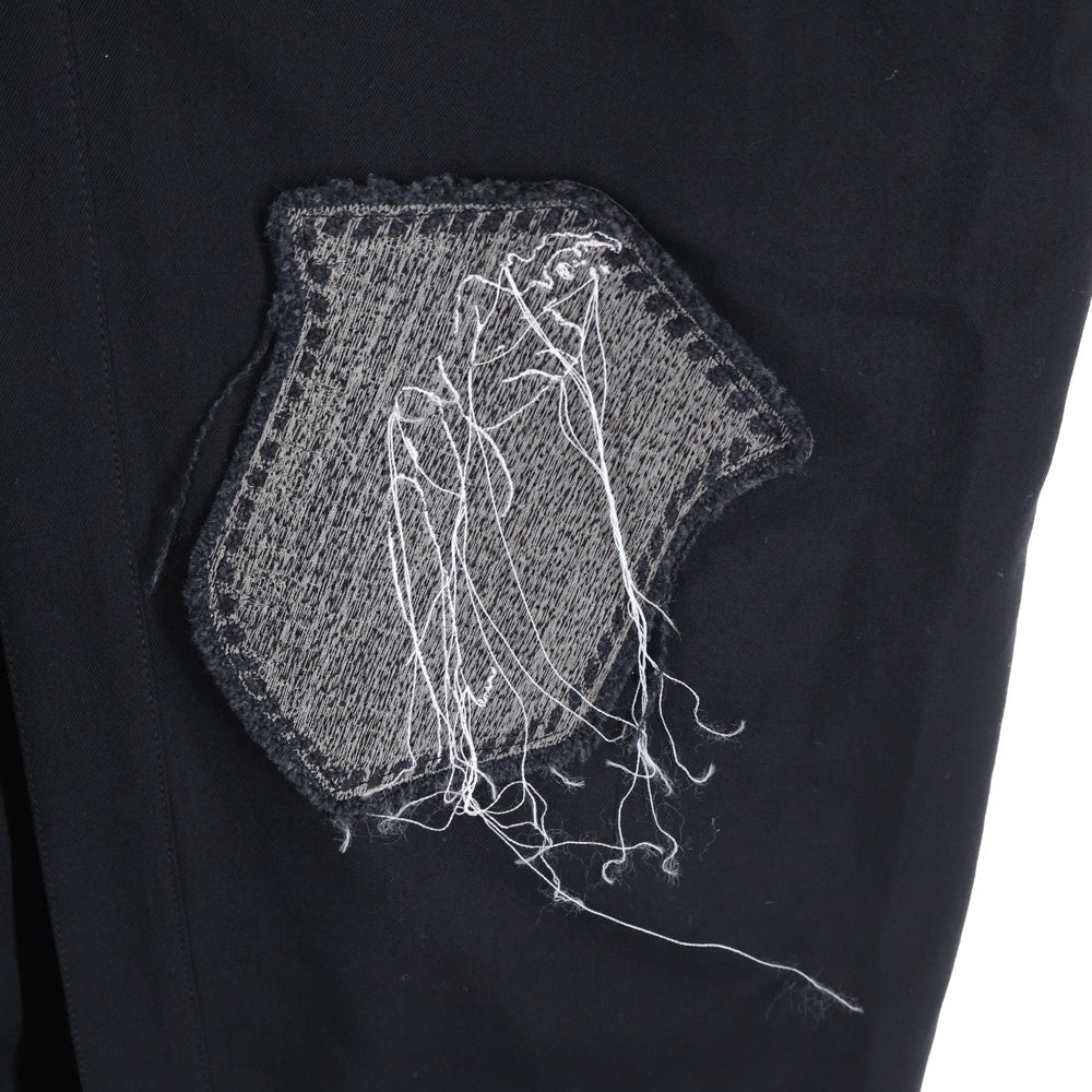 Yohji Yamamoto(ヨウジヤマモト) 20AW 二重ラップP シワギャバジン ダブル ラップパンツ トラウザー ブラック HR-P39-100