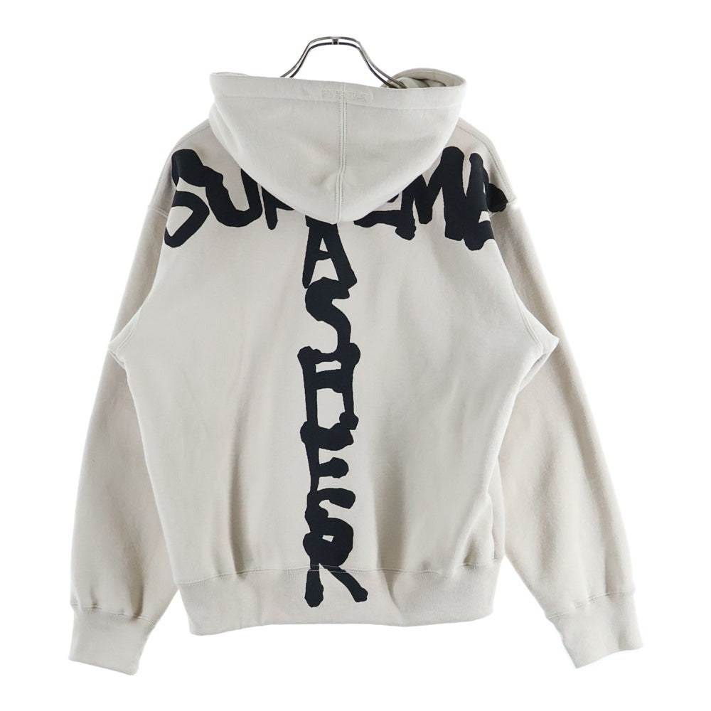 SUPREME(シュプリーム) 24AW ×Thrasher ZIP UP HOODED SWEATSHIRT スラッシャー バックロゴ ジップアップフーディ パーカー ベージュ