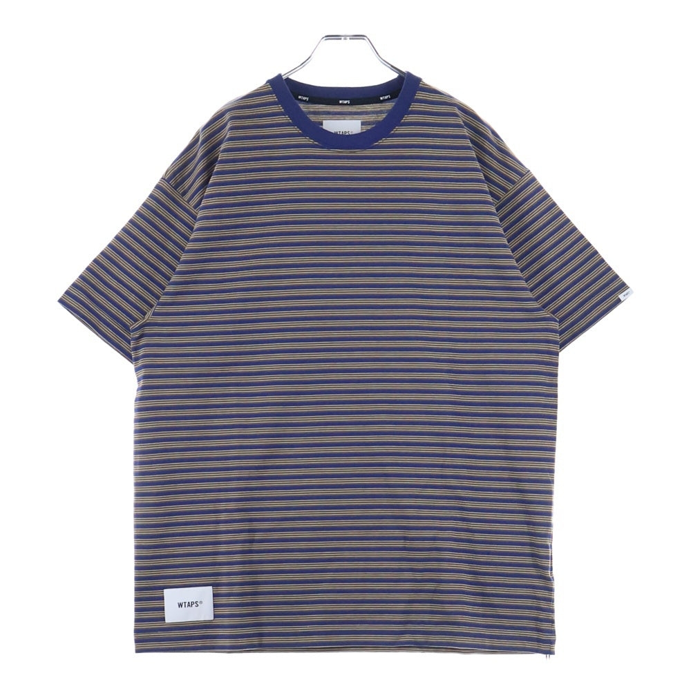 WTAPS(ダブルタップス) 25SS BDY02 SS ボーダー柄半袖Tシャツ カットソー ブラウン/ブルー 251ATDT-CSM36