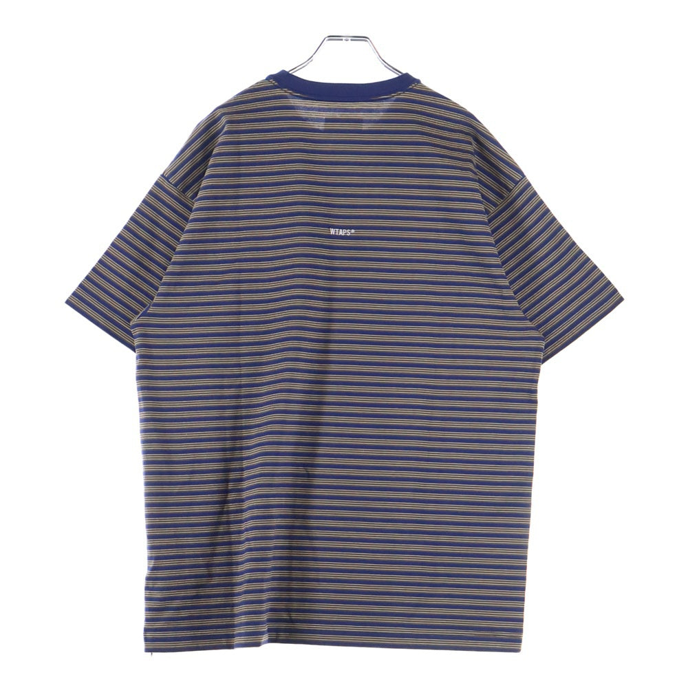 WTAPS(ダブルタップス) 25SS BDY02 SS ボーダー柄半袖Tシャツ カットソー ブラウン/ブルー 251ATDT-CSM36
